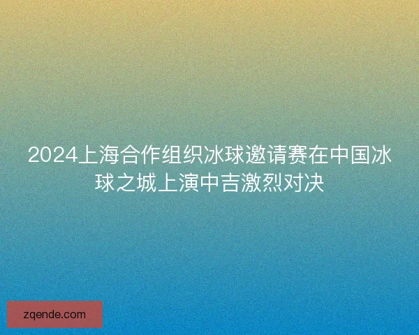 2024上海合作组织冰球邀请赛在中国冰球之城上演中吉激烈对决